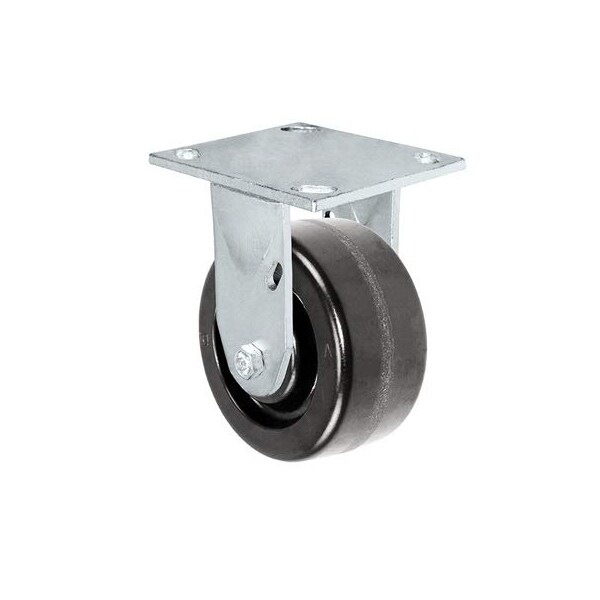 5"x2" Kingpinless Rigid Plate Caster, Phenolic Wheel, 1,000 lbs Ca